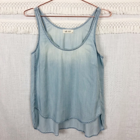 Anthropologie Bella Dahl Chambray High-Low Tank M - Picture 1 of 8
